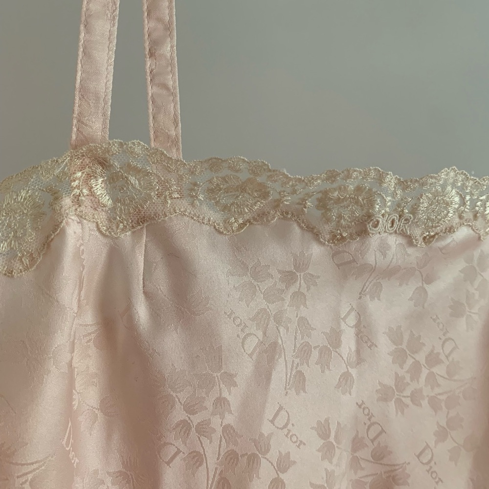 Dior Women's Pink Lace Trim Sleepwear